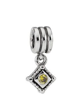 Pandora Sterling Silver Diamond Shape Dangle w/ Green Zirconia - 790254gcz